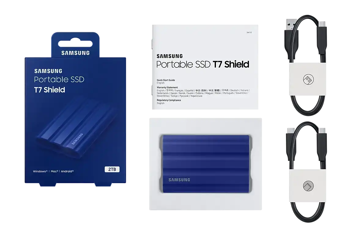 Samsung T7 Shield 2TB External SSD - Blue 12