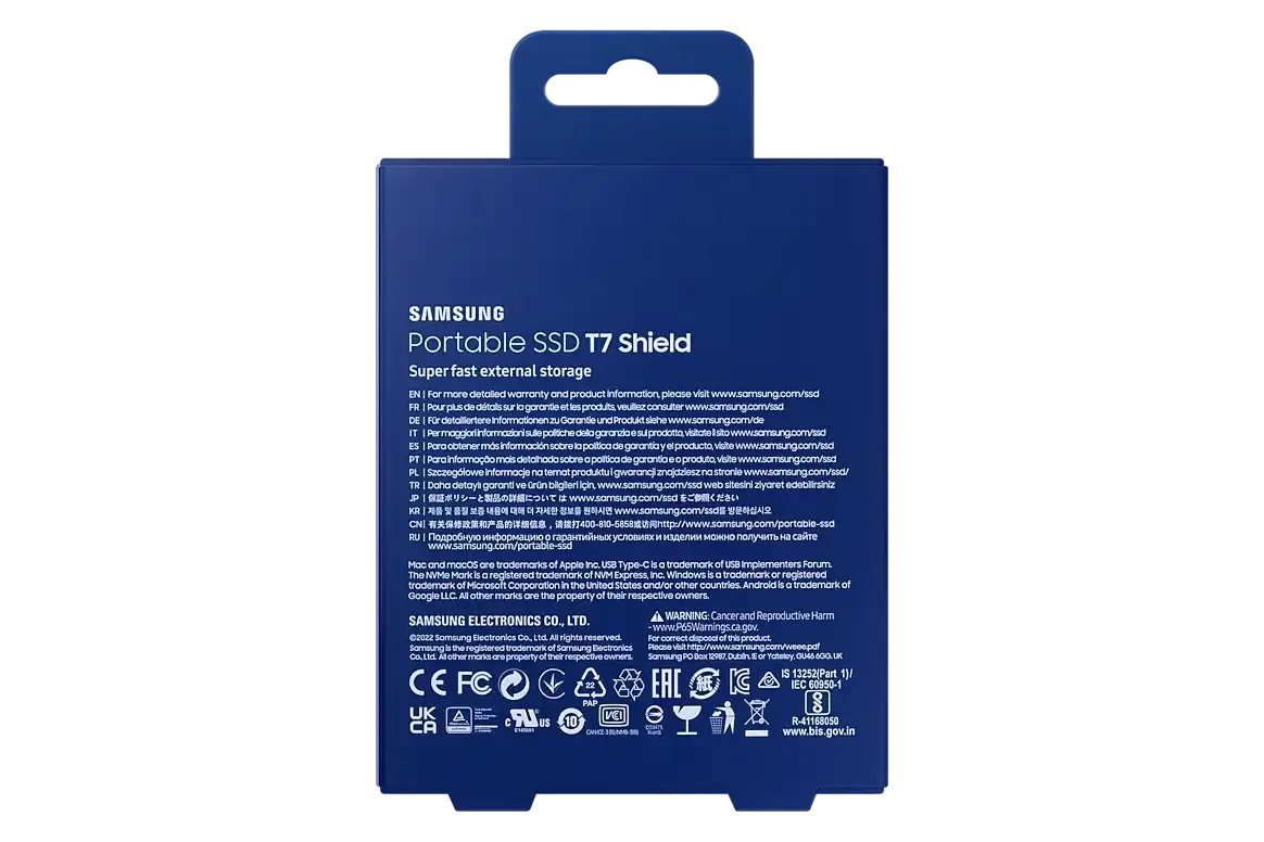 Samsung T7 Shield 2TB External SSD - Blue 9