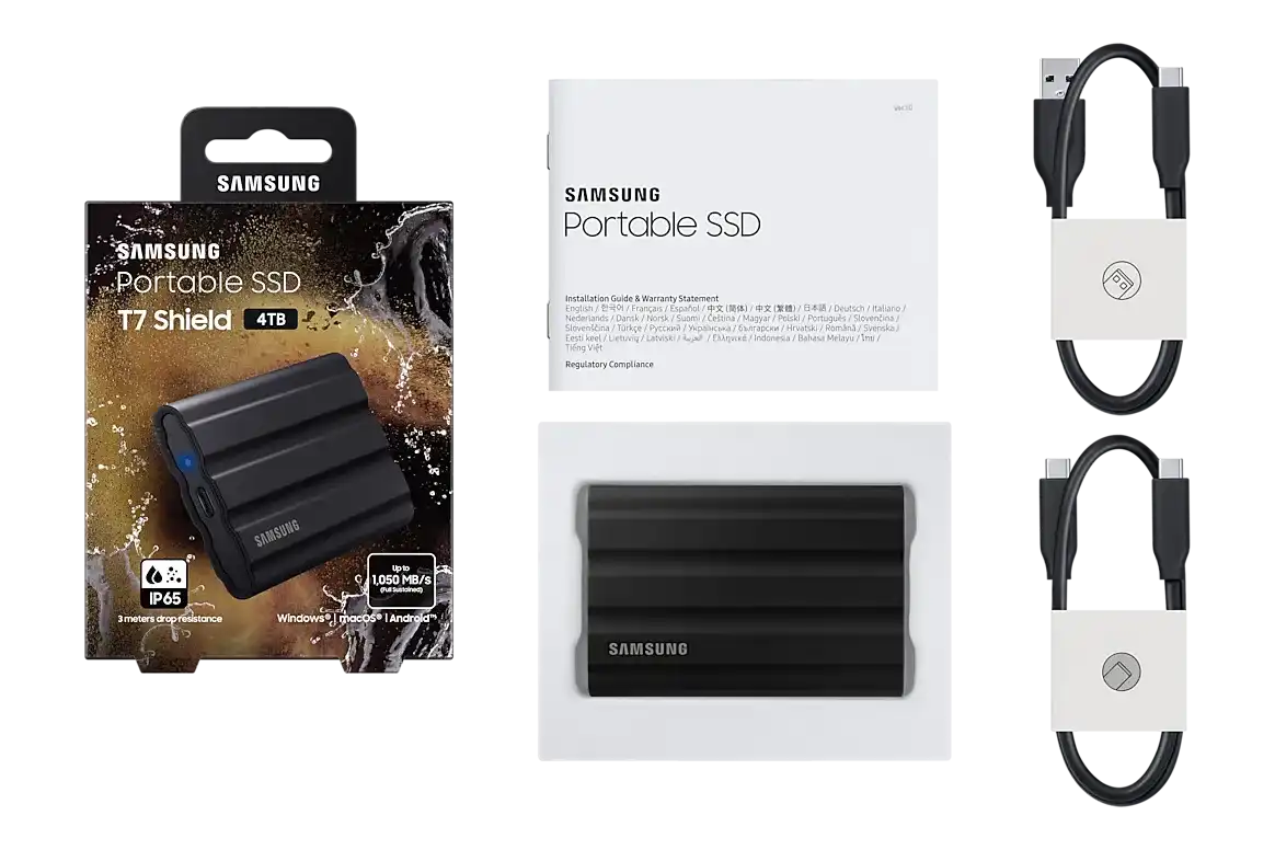 Samsung T7 Shield 4TB External SSD - Black 12