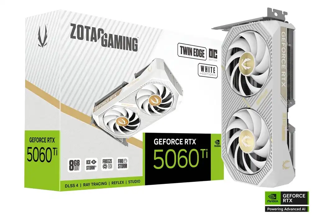 ZOTAC GAMING GeForce RTX 5060 Ti 8GB Twin Edge OC White Edition Graphics Card 6