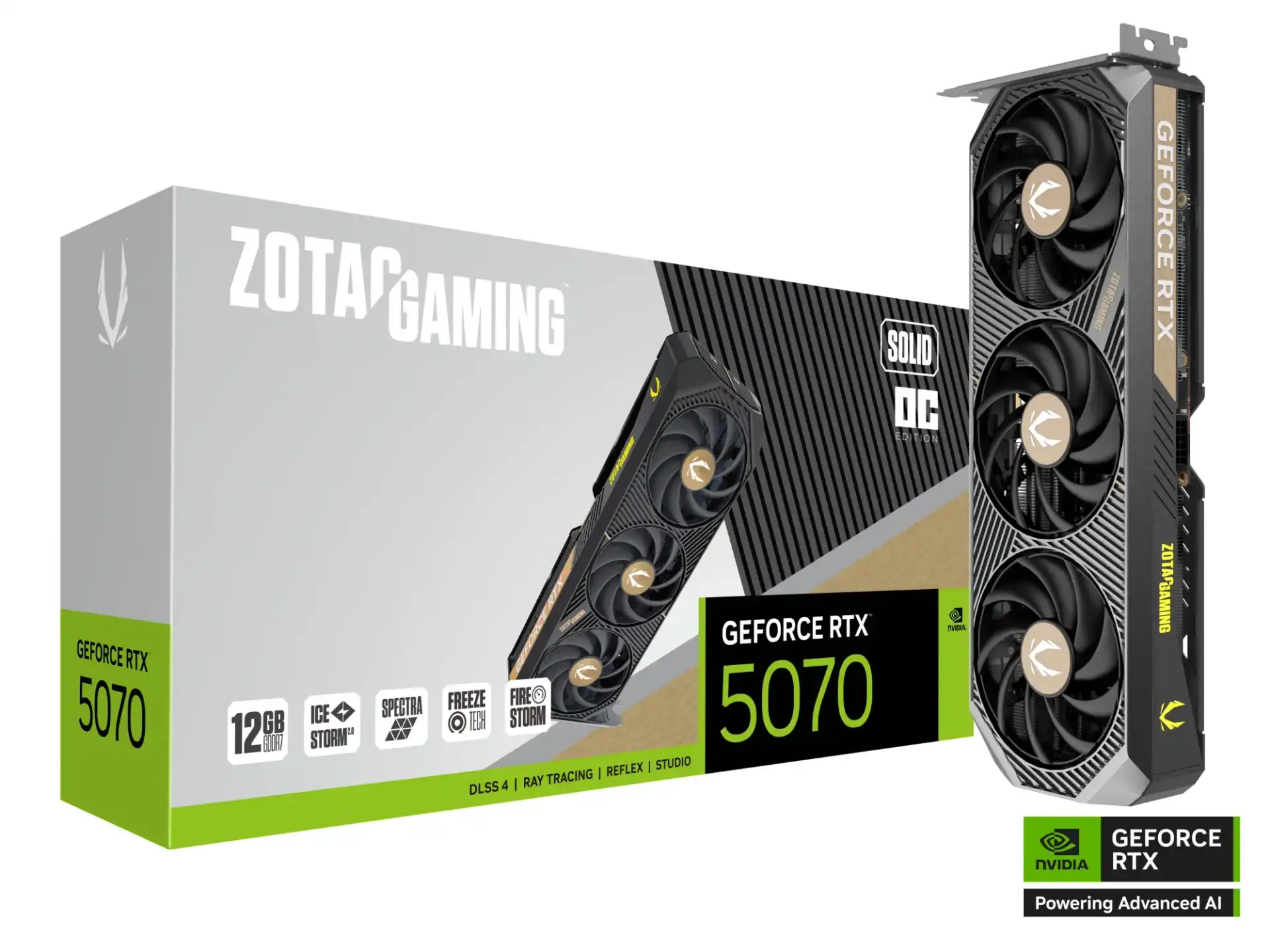 ZOTAC GAMING GeForce RTX 5070 12GB GDDR7 SOLID OC Graphics Card 1