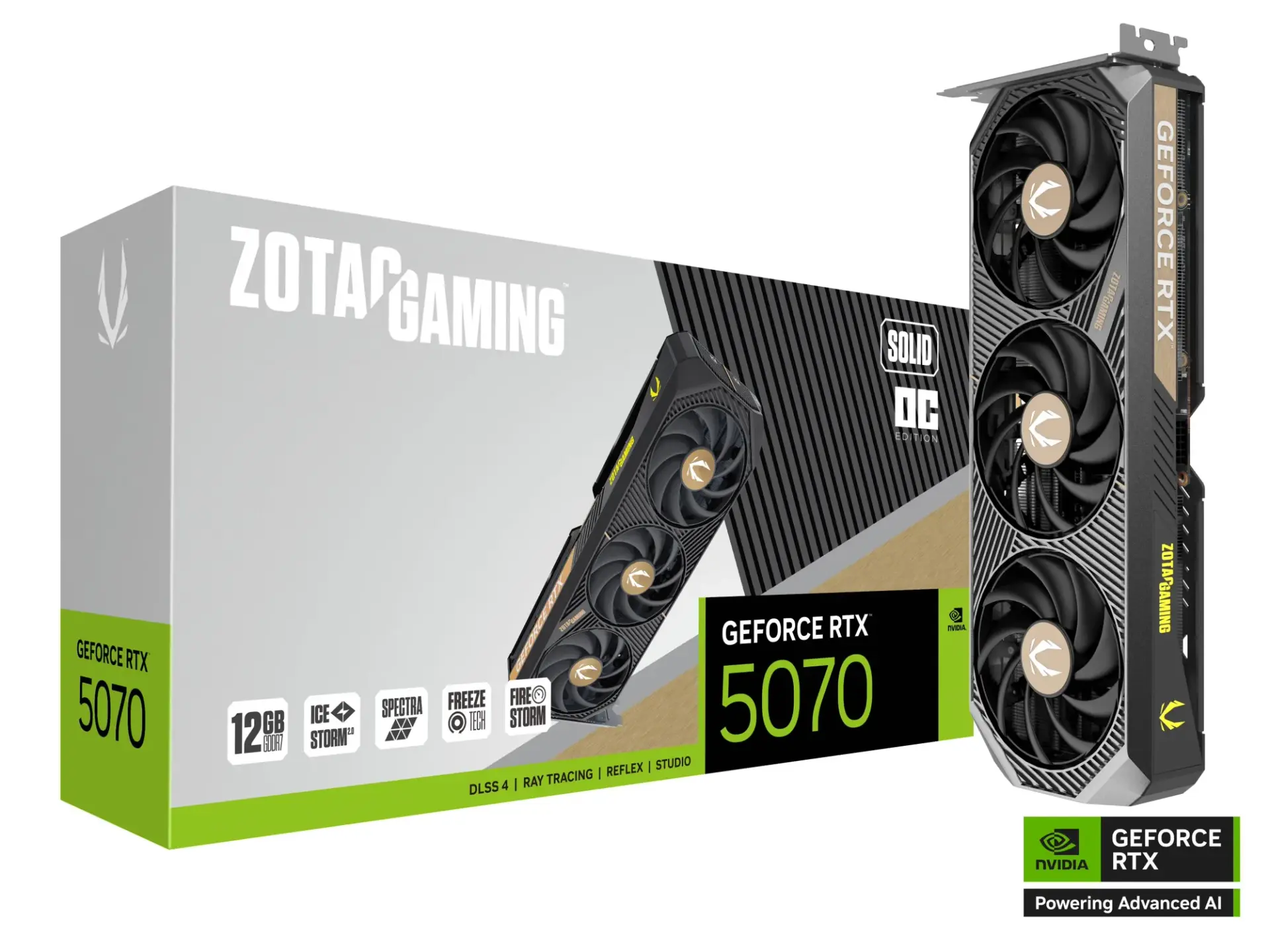 ZOTAC GAMING GeForce RTX 5070 12GB GDDR7 SOLID OC Graphics Card