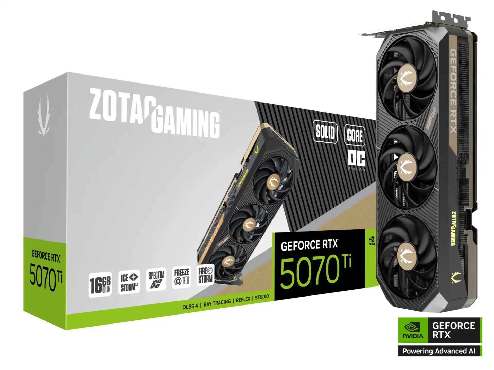ZOTAC GAMING GeForce RTX 5070 Ti 16GB GDDR7 SOLID CORE OC Graphics Card 1