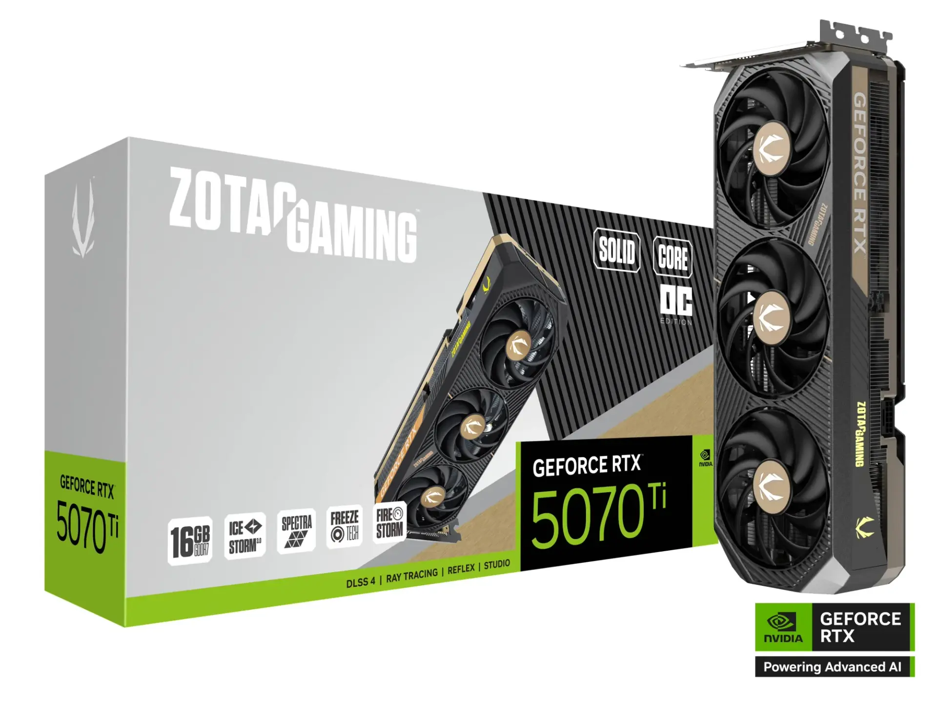 ZOTAC GAMING GeForce RTX 5070 Ti 16GB GDDR7 SOLID CORE OC Graphics Card