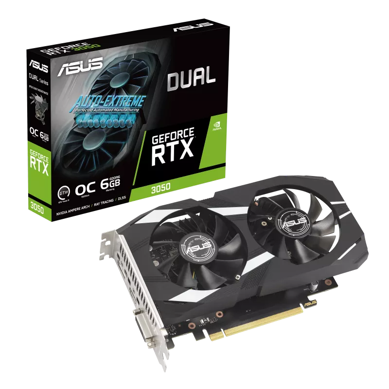 ASUS Dual GeForce RTX 3050 OC Edition 6GB GDDR6 Graphics Card