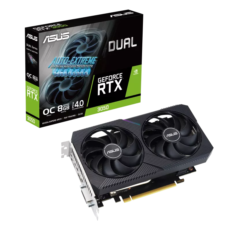 ASUS Dual GeForce RTX 3050 V2 OC Edition 8GB GDDR6 Graphics Card