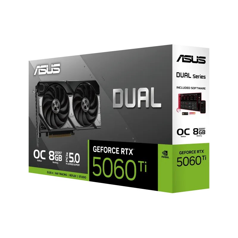 ASUS Dual GeForce RTX 5060 Ti 8GB GDDR7 OC Edition Graphics Card 7