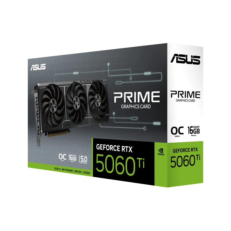 ASUS PRIME GeForce RTX 5060 Ti 16GB GDDR7 OC Edition Graphics Card 8