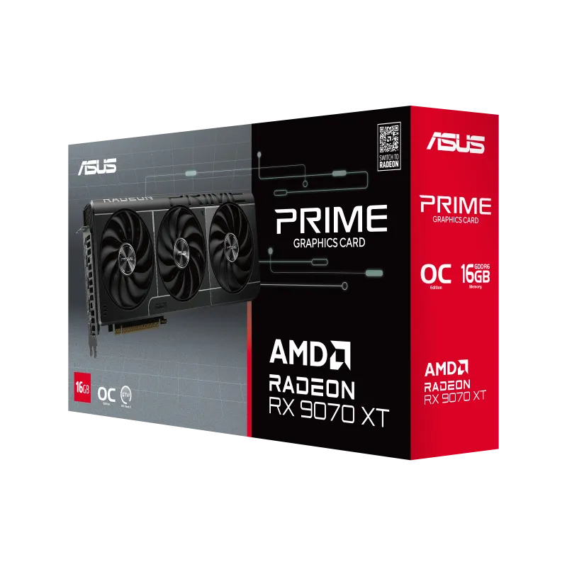 ASUS Prime Radeon RX 9070 XT OC Edition 16GB GDDR6 Graphics Card 7