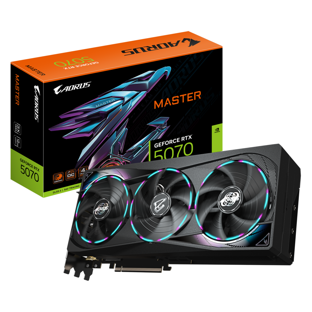 GIGABYTE AORUS GeForce RTX 5070 12GB GDDR7 MASTER Graphics Card