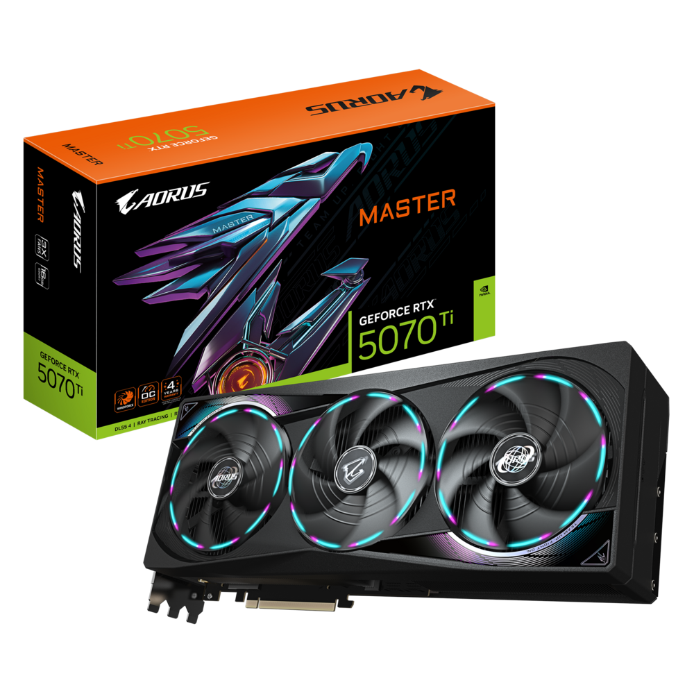 GIGABYTE AORUS GeForce RTX 5070 Ti 16GB GDDR7 MASTER Graphics Card