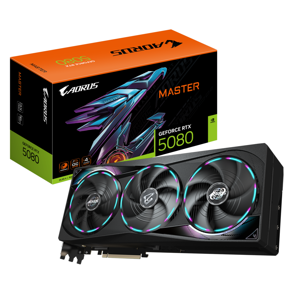 GIGABYTE AORUS GeForce RTX 5080 16GB GDDR6X MASTER Graphics Card 1