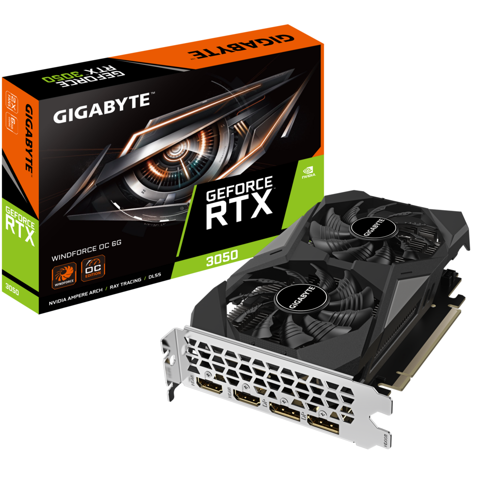GIGABYTE GeForce RTX 3050 6GB GDDR6 WINDFORCE OC Graphics Card