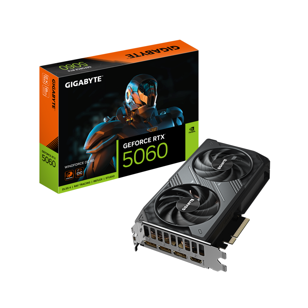 GIGABYTE GeForce RTX 5060 8GB GDDR7 WINDFORCE OC Graphics Card