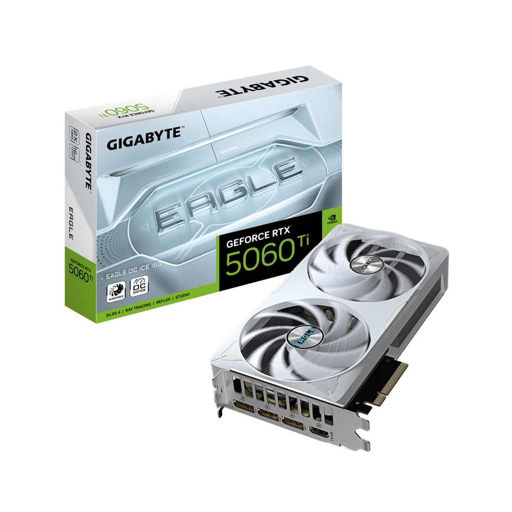 GIGABYTE GeForce RTX 5060 Ti 16GB GDDR7 EAGLE OC ICE Graphics Card