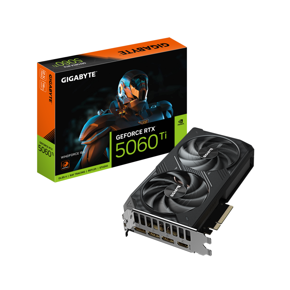 GIGABYTE GeForce RTX 5060 Ti 16GB GDDR7 WINDFORCE Graphics Card