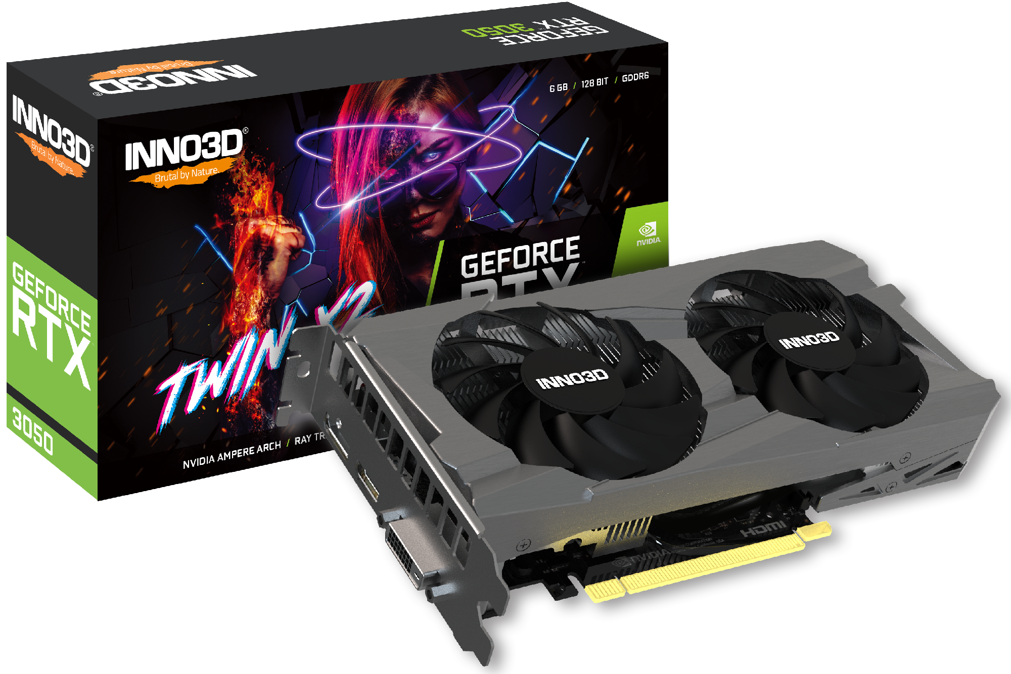 INNO3D GeForce RTX 3050 6GB GDDR6 Twin X2 Graphics Card