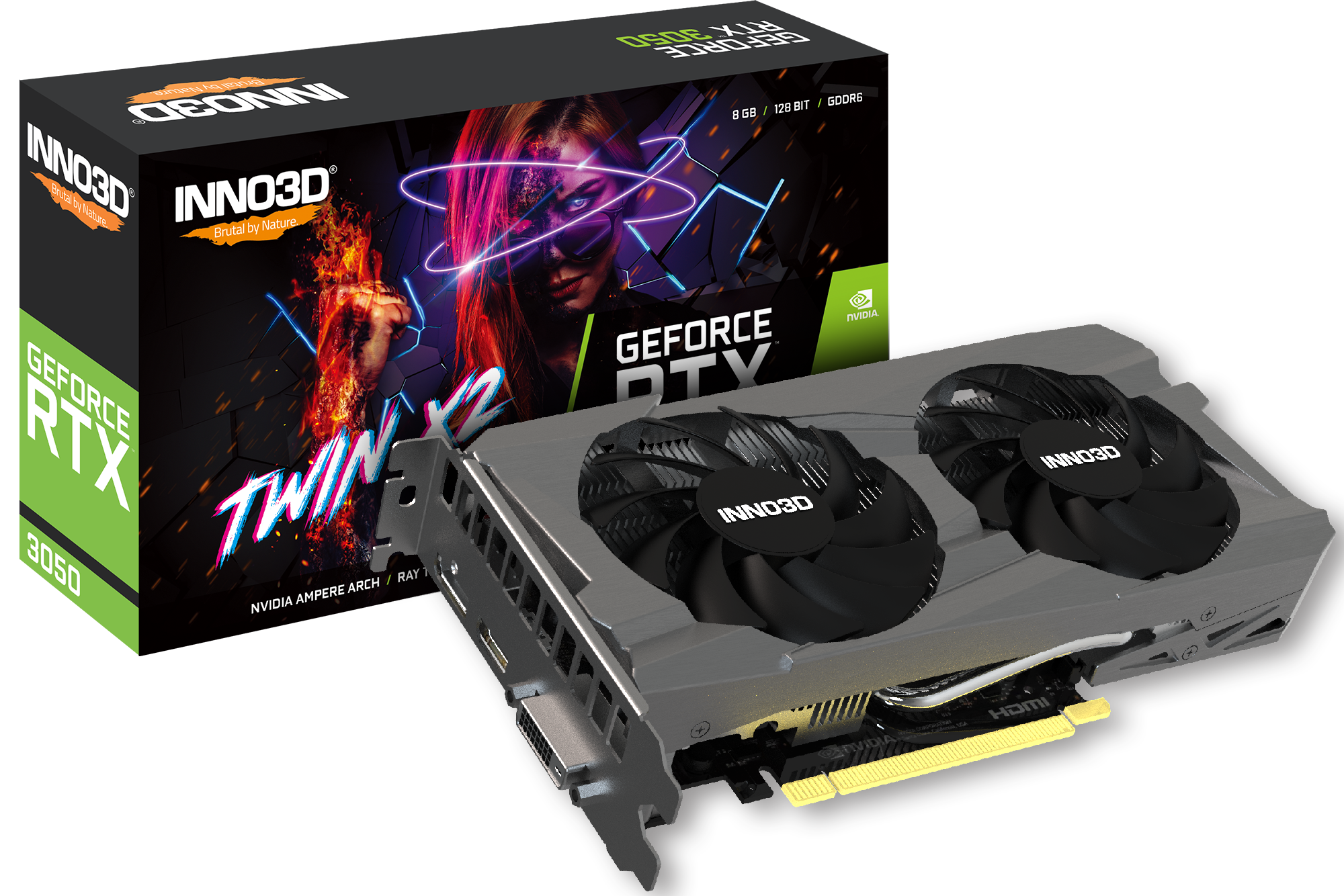 INNO3D GeForce RTX 3050 8GB GDDR6 Twin X2 Graphics Card