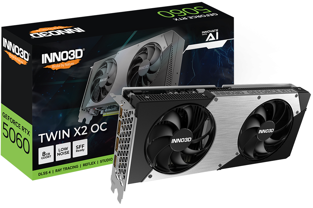INNO3D GeForce RTX 5060 8GB GDDR7 TWIN X2 OC Graphics Card