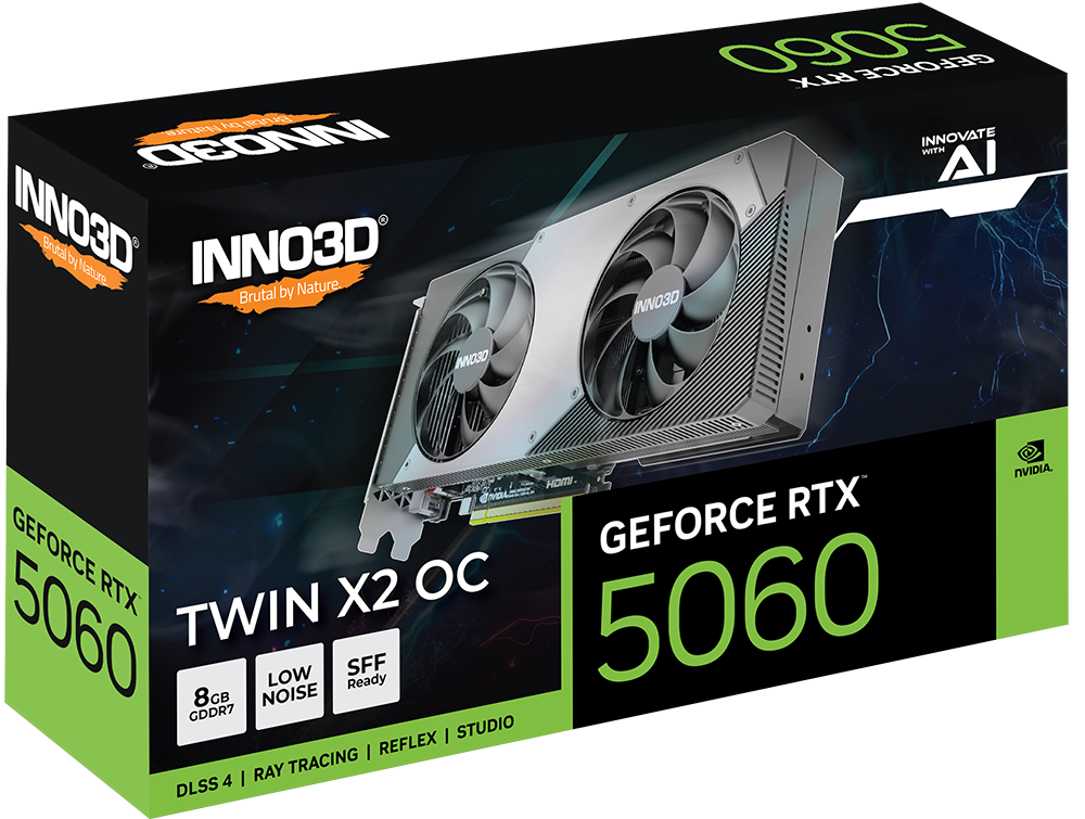 INNO3D GeForce RTX 5060 8GB GDDR7 TWIN X2 OC Graphics Card 3