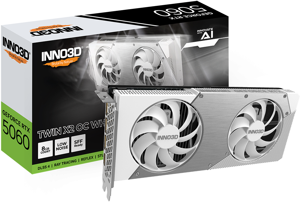 INNO3D GeForce RTX 5060 8GB GDDR7 TWIN X2 OC WHITE Graphics Card