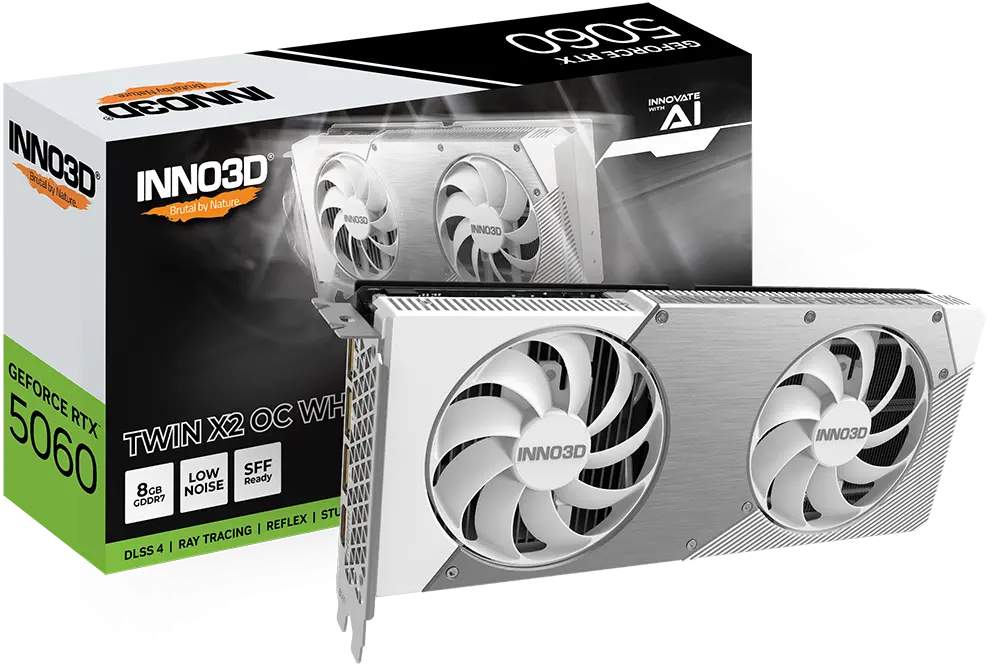 INNO3D GeForce RTX 5060 8GB GDDR7 TWIN X2 OC WHITE Graphics Card