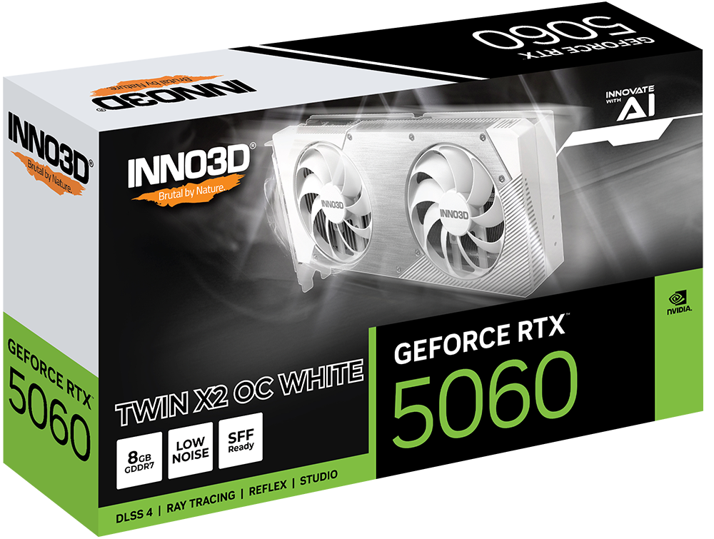INNO3D GeForce RTX 5060 8GB GDDR7 TWIN X2 OC WHITE Graphics Card 3