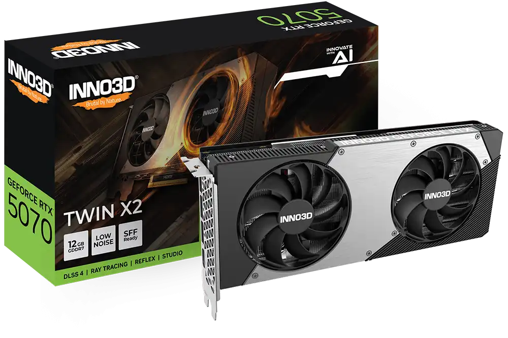 INNO3D GeForce RTX 5070 12GB GDDR7 TWIN X2 Graphics Card 1
