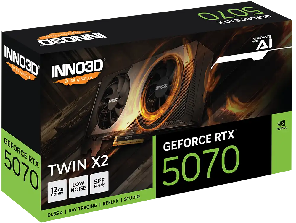 INNO3D GeForce RTX 5070 12GB GDDR7 TWIN X2 Graphics Card 3