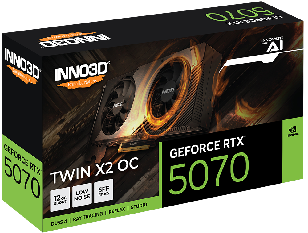 INNO3D GeForce RTX 5070 12GB GDDR7 TWIN X2 OC Graphics Card 3
