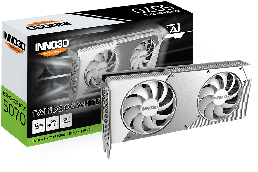 INNO3D GeForce RTX 5070 12GB GDDR7 TWIN X2 OC WHITE Graphics Card