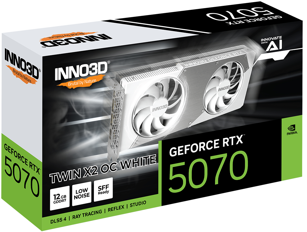 INNO3D GeForce RTX 5070 12GB GDDR7 TWIN X2 OC WHITE Graphics Card 3