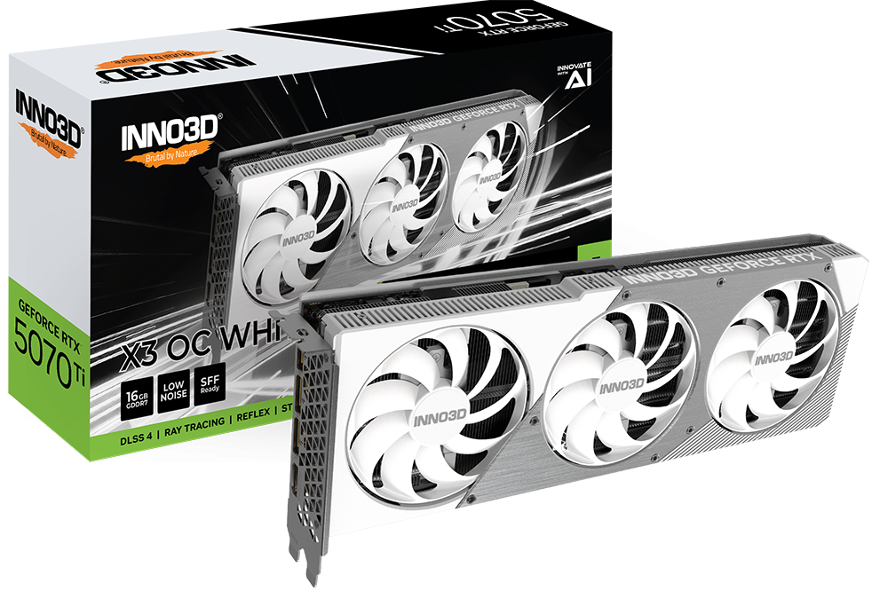 INNO3D GeForce RTX 5070 Ti 16GB GDDR7 X3 OC WHITE Graphics Card