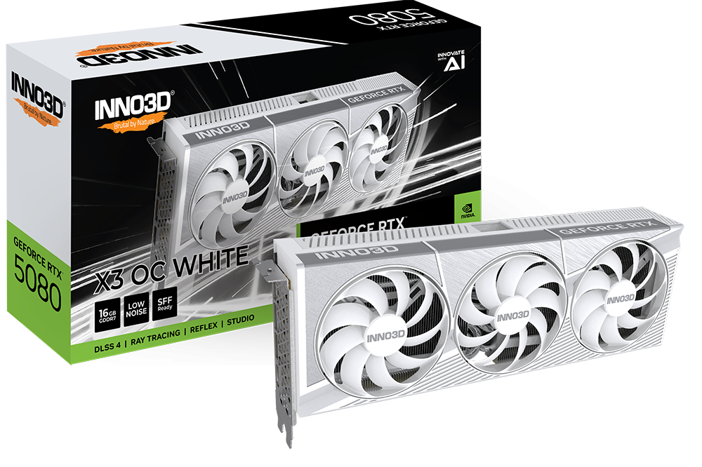 INNO3D GeForce RTX 5080 16GB GDDR7 X3 OC WHITE Graphics Card 1