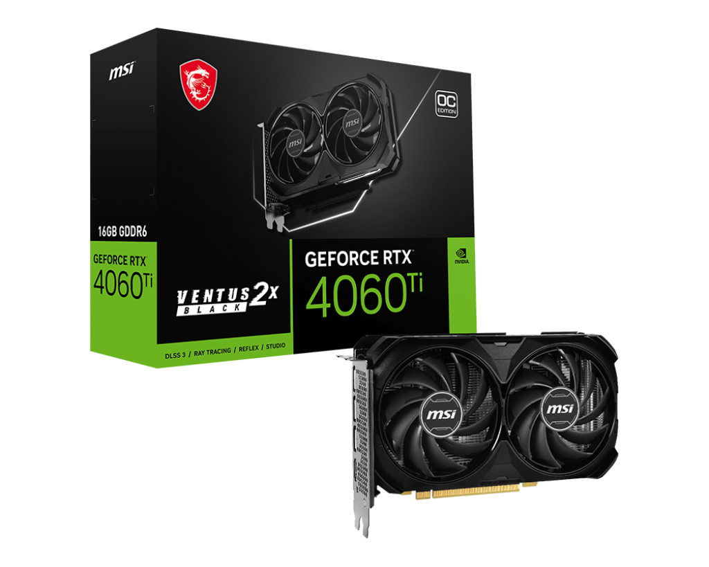 MSI GeForce RTX 4060 Ti Ventus 2X Black 16G OC Graphics Card 1