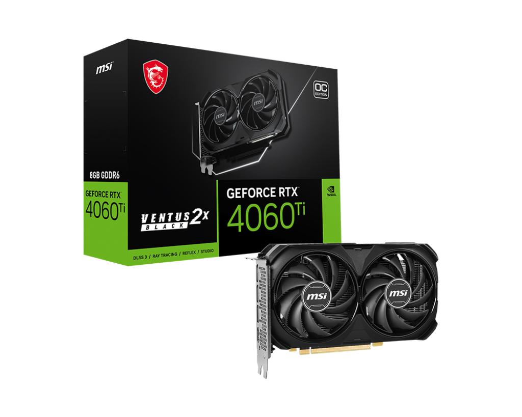 MSI GeForce RTX 4060 Ti VENTUS 2X BLACK 8G OC Graphics Card 1