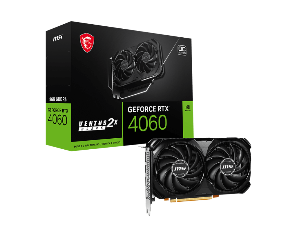 MSI GeForce RTX 4060 VENTUS 2X BLACK 8G OC Graphics Card