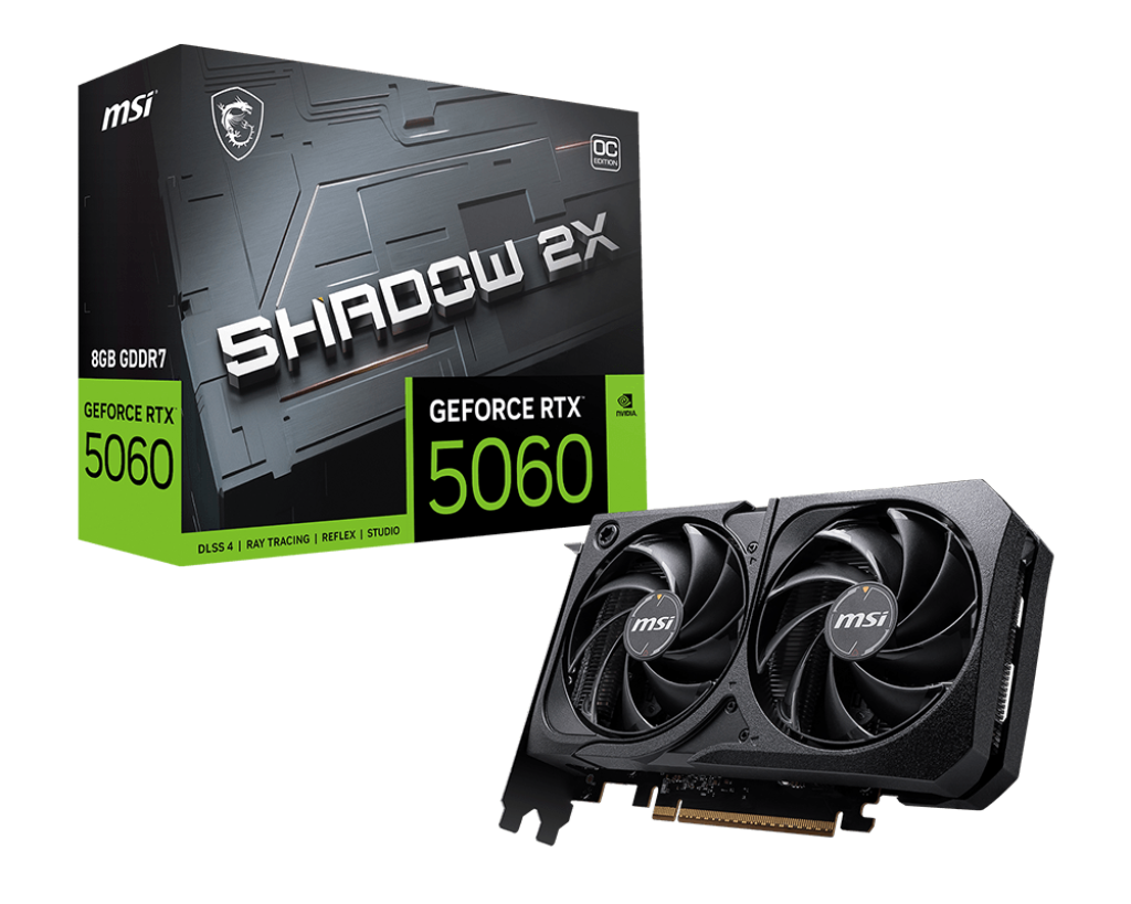 MSI GeForce RTX 5060 8G SHADOW 2X OC Graphics Card