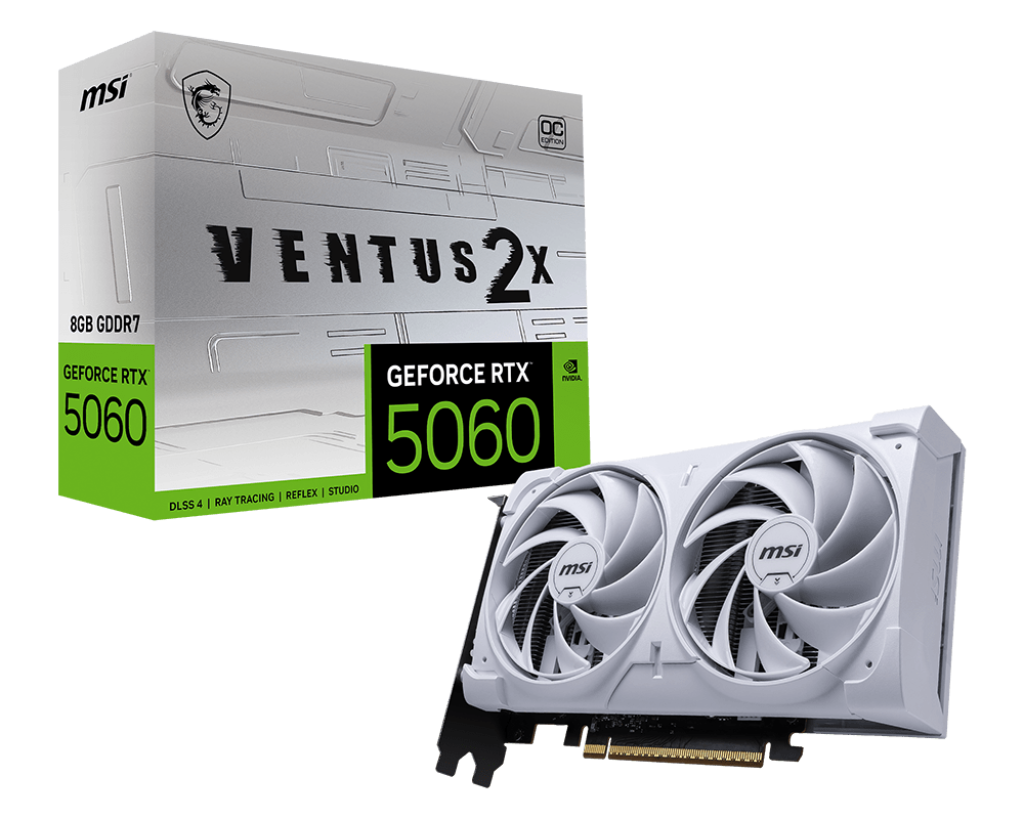 MSI GeForce RTX 5060 8G VENTUS 2X OC WHITE Graphics Card