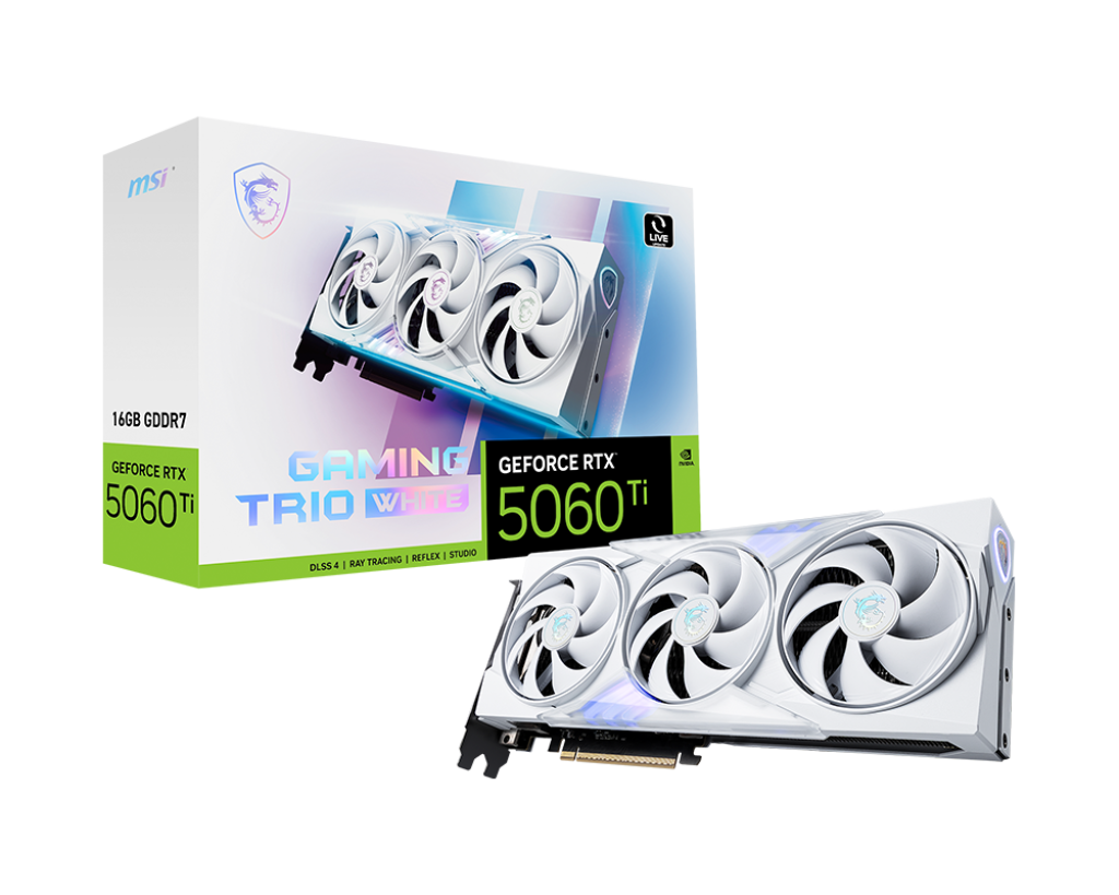 MSI GeForce RTX 5060 Ti 16G GAMING TRIO OC WHITE Graphics Card