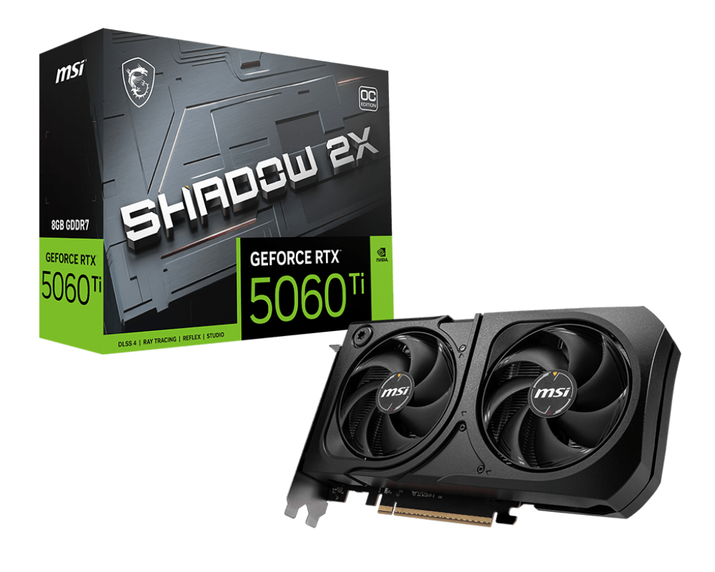 MSI GeForce RTX 5060 Ti 8G SHADOW 2X OC PLUS Graphics Card
