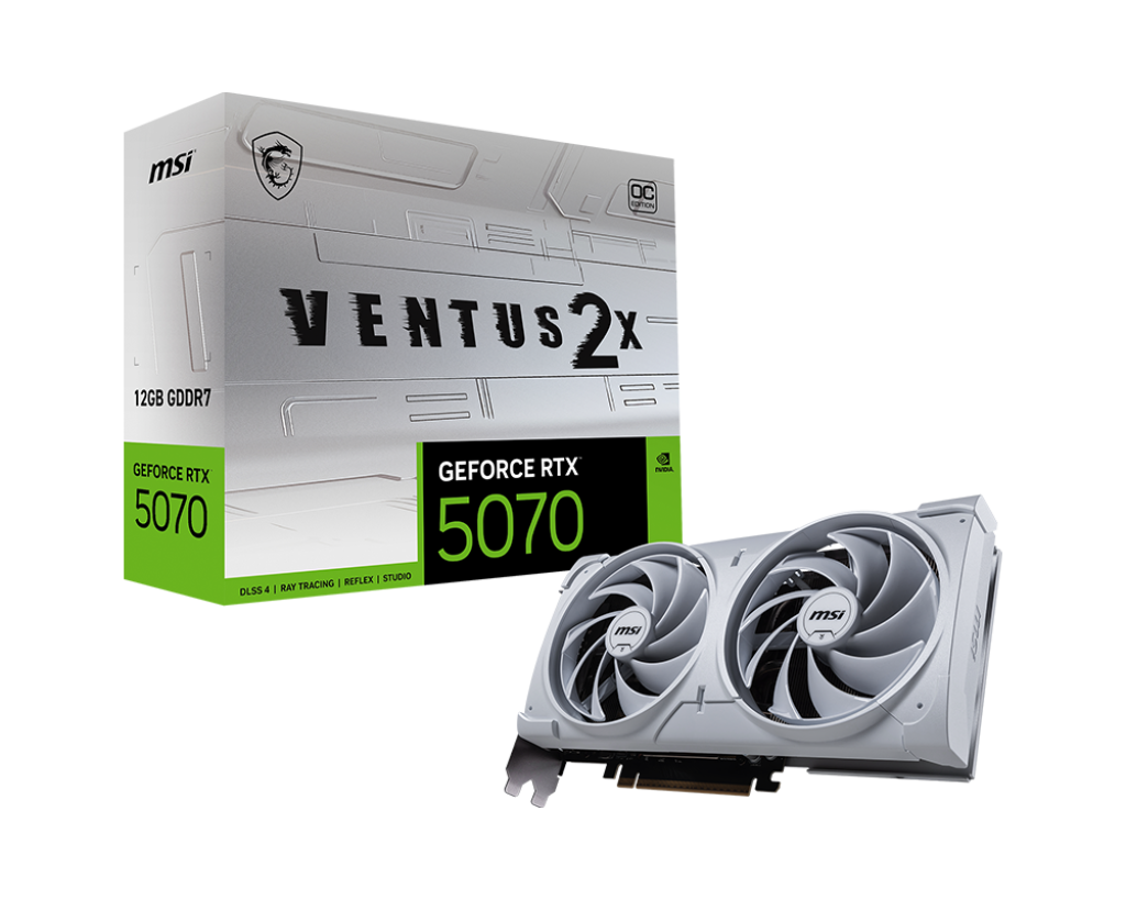 MSI GeForce RTX 5070 12G VENTUS 2X OC WHITE Graphics Card