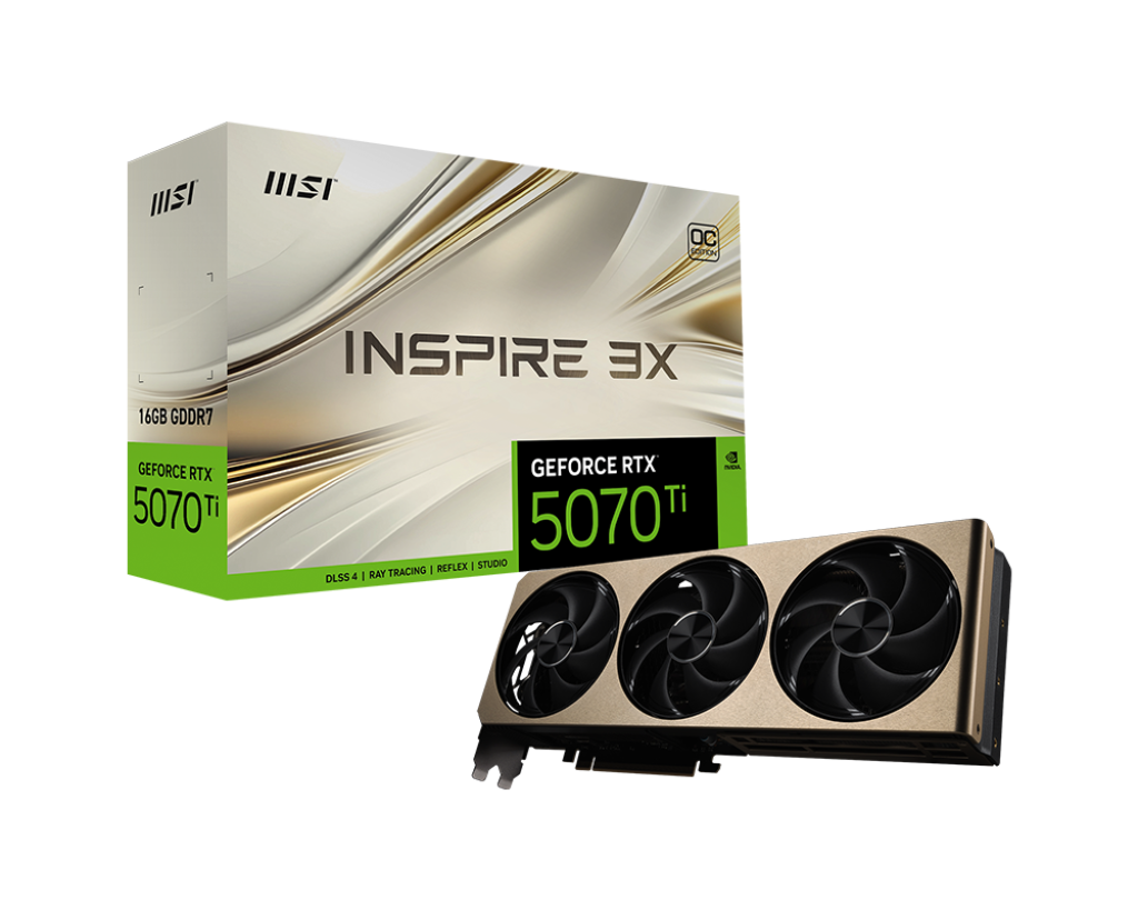 MSI GeForce RTX 5070 Ti 16G INSPIRE 3X OC PLUS Graphics Card
