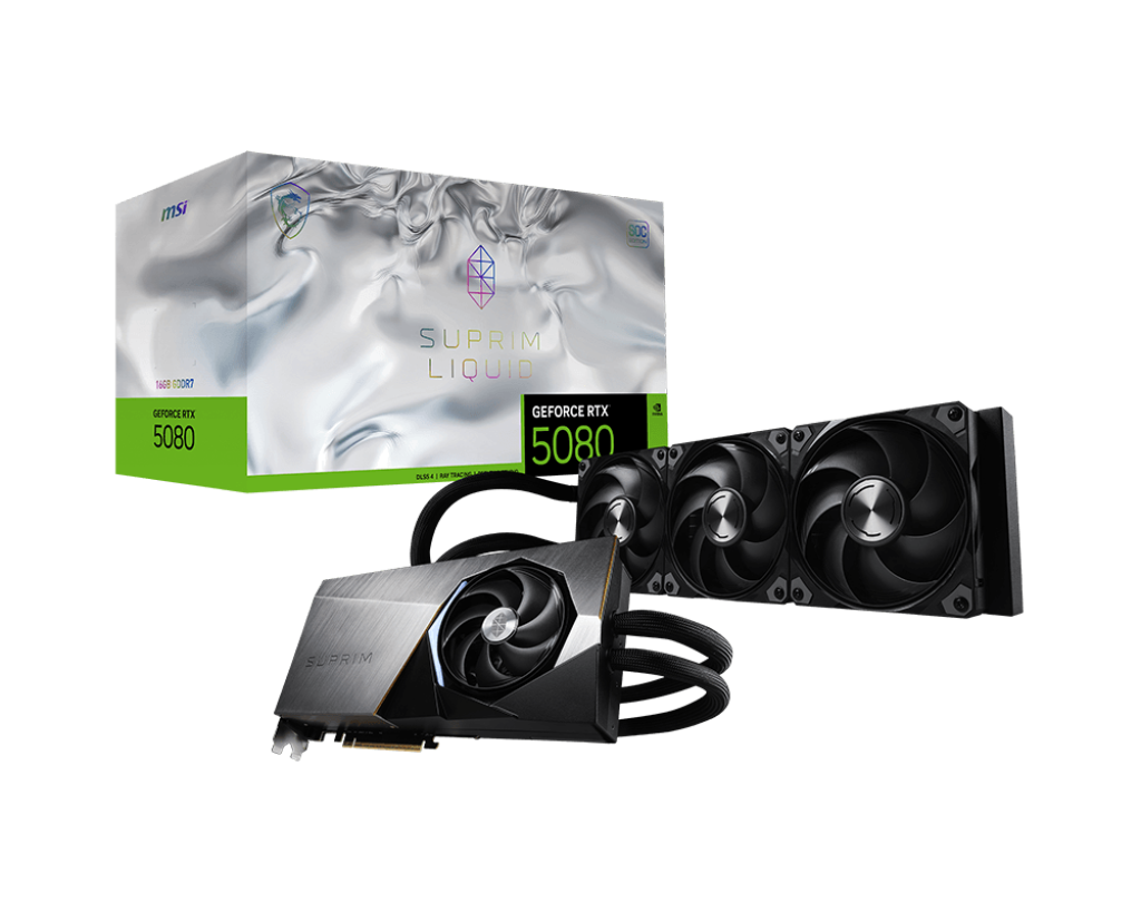 MSI GeForce RTX 5080 16G SUPRIM LIQUID SOC Graphics Card