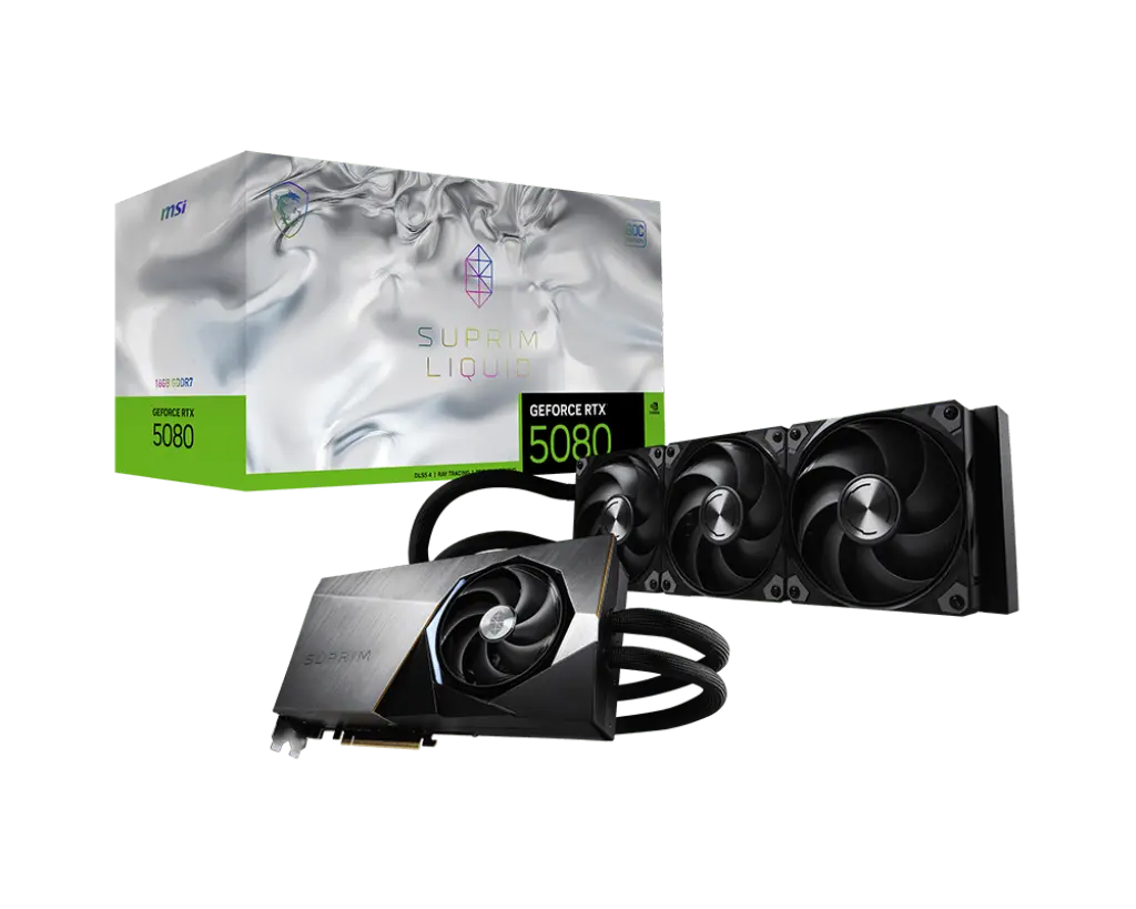 MSI GeForce RTX 5080 16G SUPRIM LIQUID SOC Graphics Card
