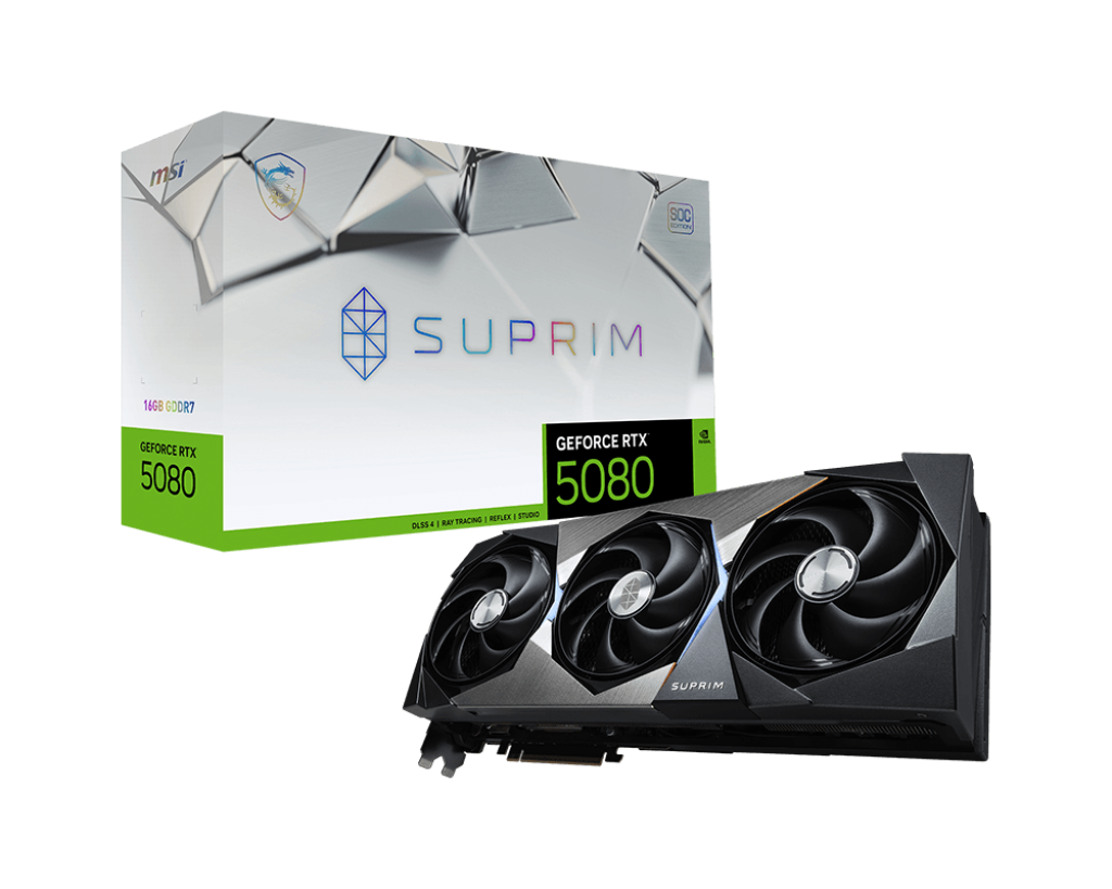MSI GeForce RTX 5080 16G SUPRIM SOC Graphics Card