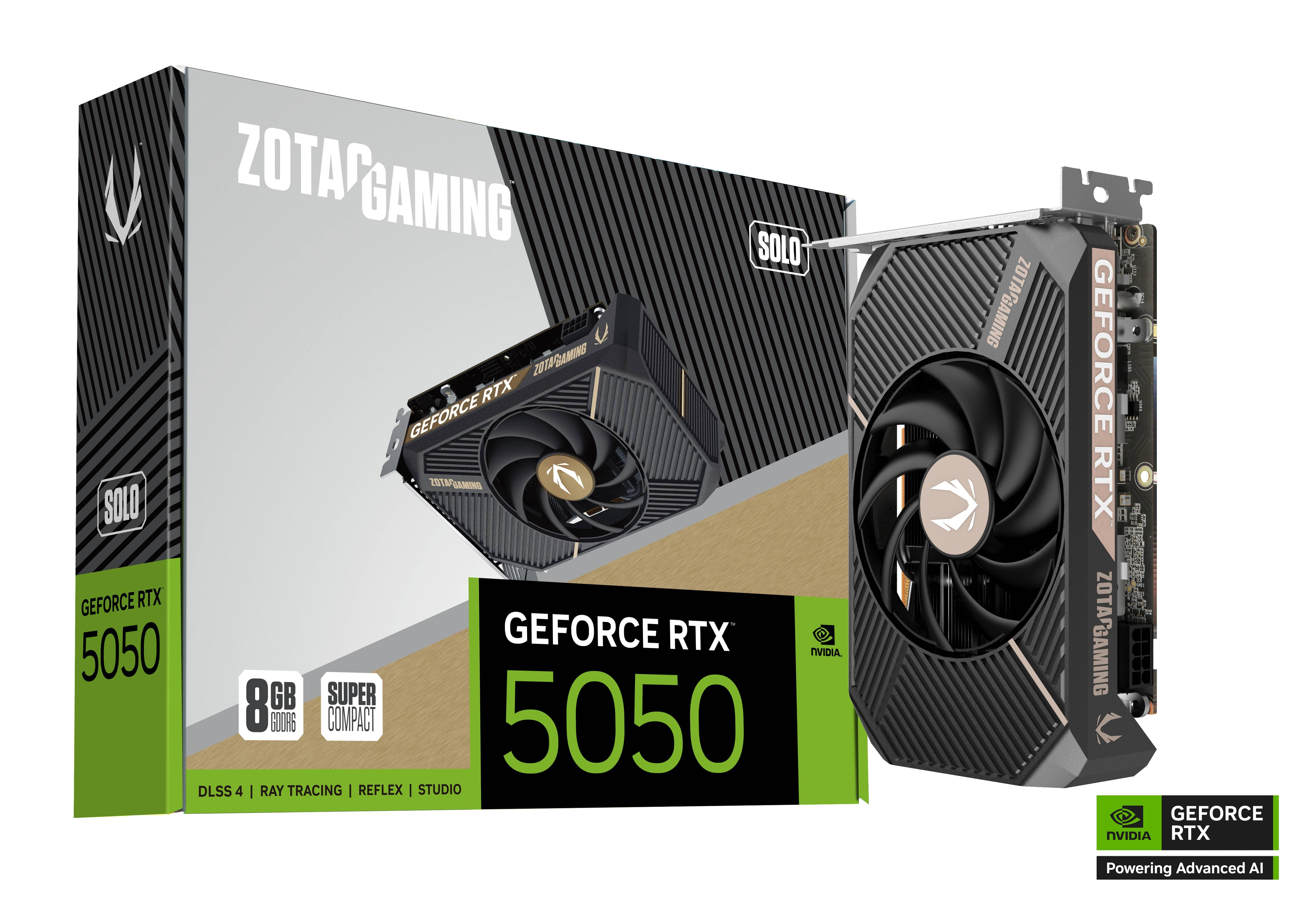 ZOTAC GAMING GeForce RTX 5050 SOLO 8GB GDDR6 Graphics Card