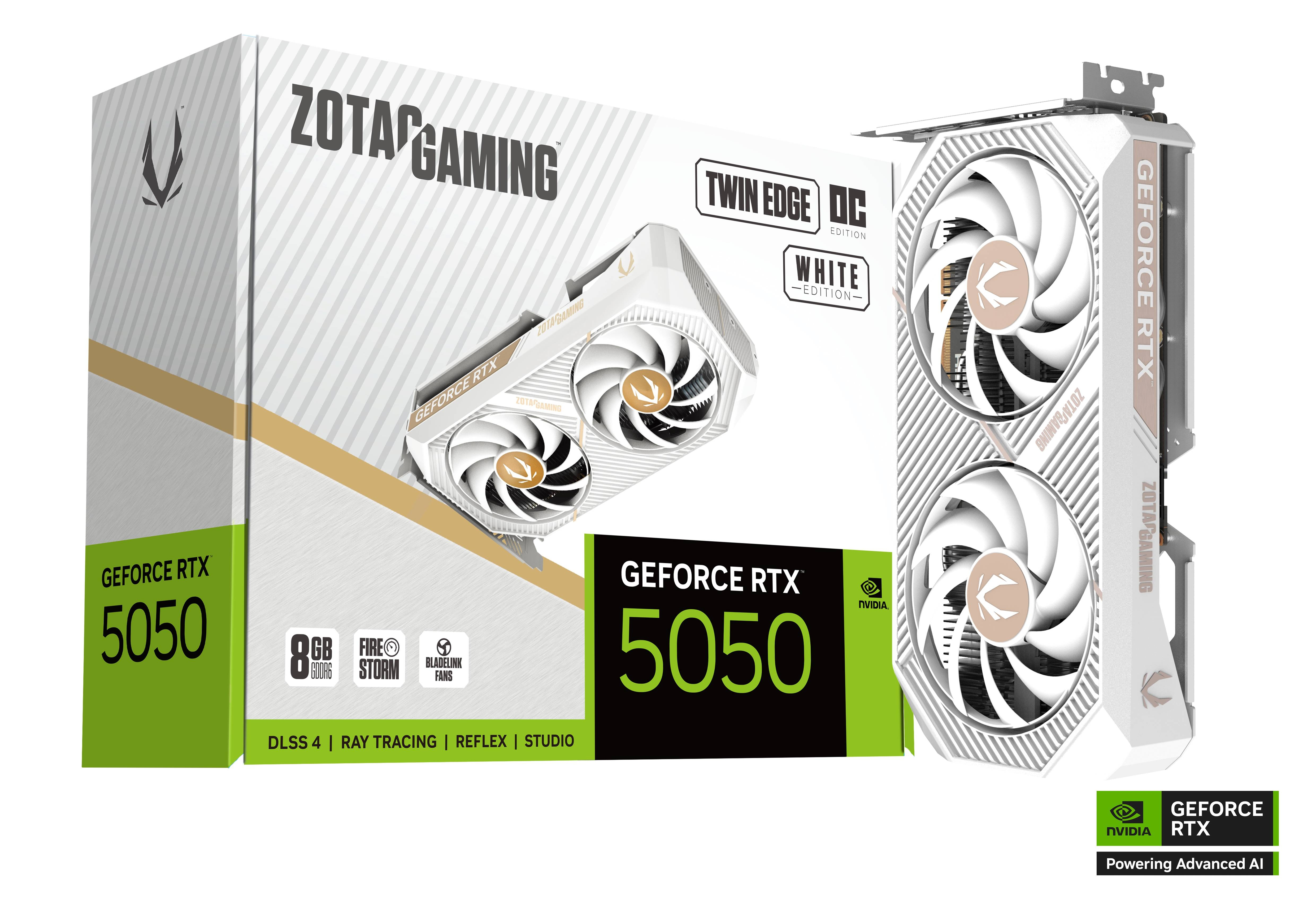 ZOTAC GAMING GeForce RTX 5050 Twin Edge OC White Edition 8GB GDDR6 Graphics Card