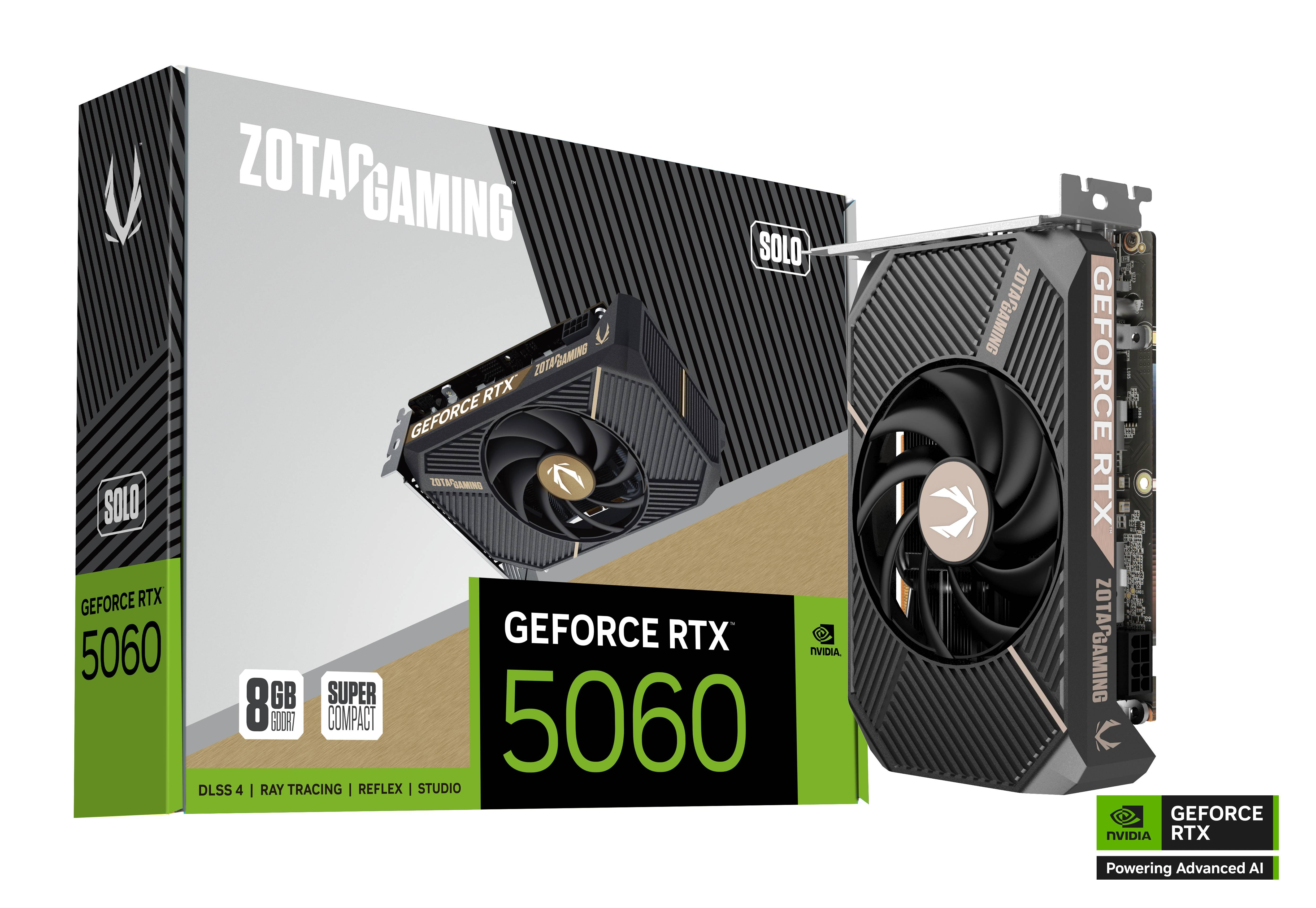 ZOTAC GAMING GeForce RTX 5060 8GB GDDR7 SOLO Graphics Card