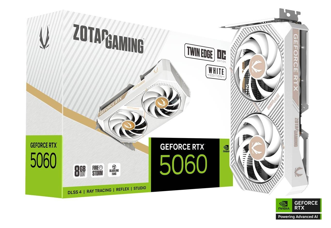 ZOTAC GAMING GeForce RTX 5060 8GB GDDR7 Twin Edge OC White Edition Graphics Card